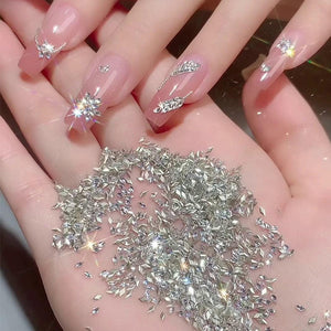 50pcs White Rhombus Rhinestones #01