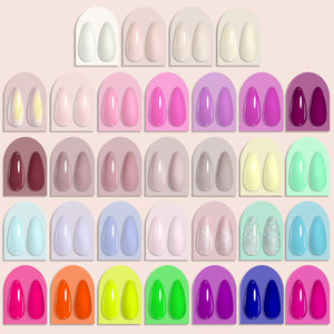32 Colors Gel with 4pcs Base Top Coat Set #02 7ml