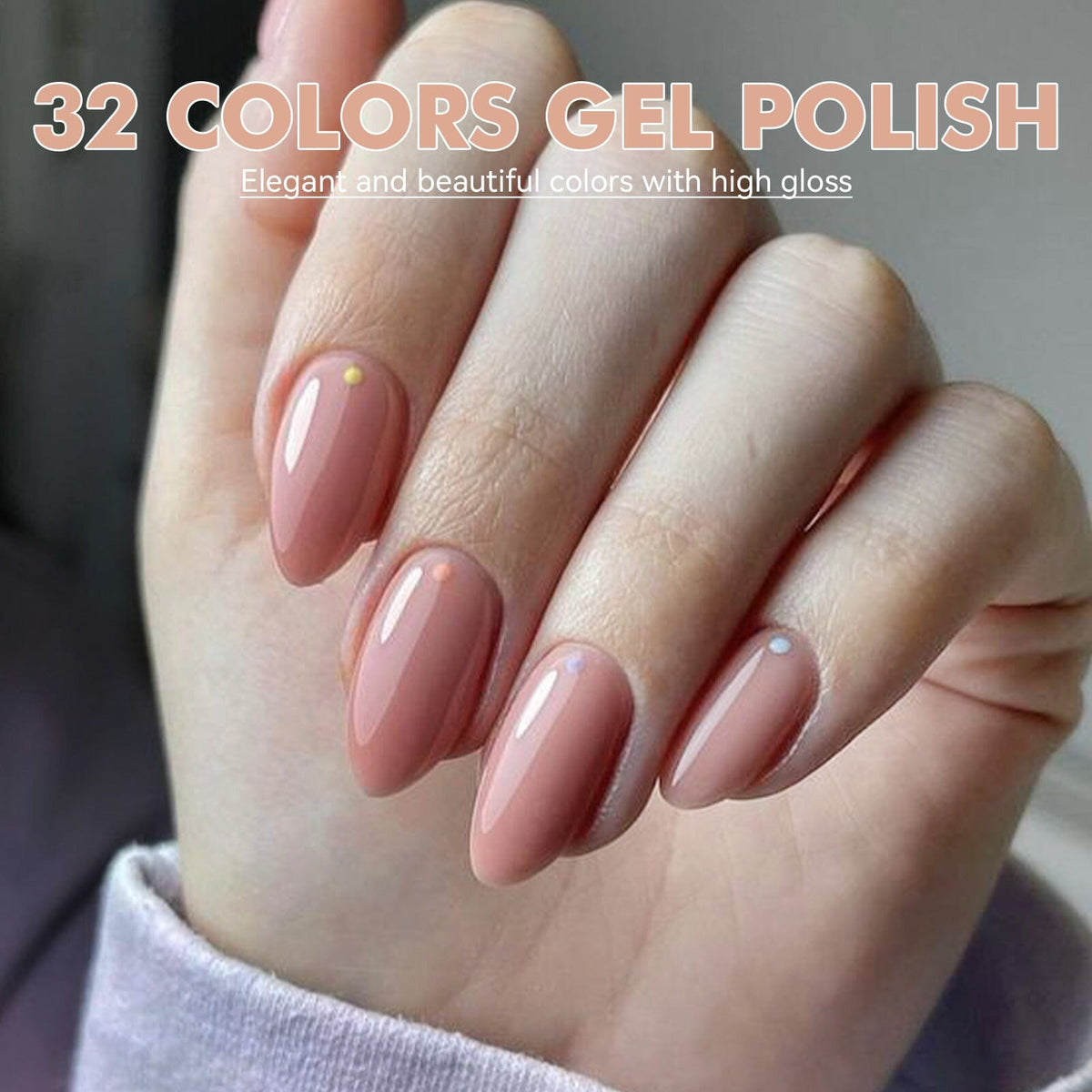 32 Colors Gel with 4pcs Base Top Coat Set #02 7ml