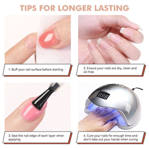 32 Colors Gel with 4pcs Base Top Coat Set #02 7ml
