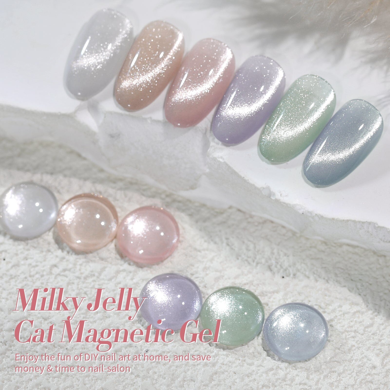 6 Colors Milky Jelly Cat Magnetic Gel Polish Set 7ml Gel Nail Polish BORN PRETTY 