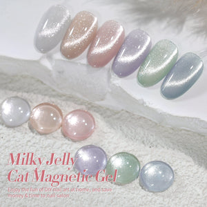 6 Colors Milky Jelly Cat Magnetic Gel Polish Set 7ml Gel Nail Polish BORN PRETTY 