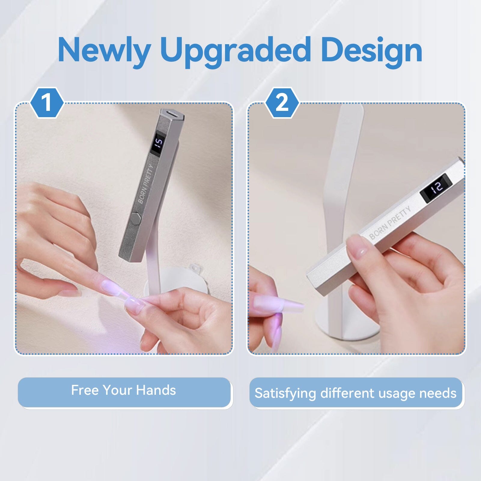 [US ONLY] Silver Handheld Portable UV Lamp 3W Tools & Accessories BORN PRETTY 