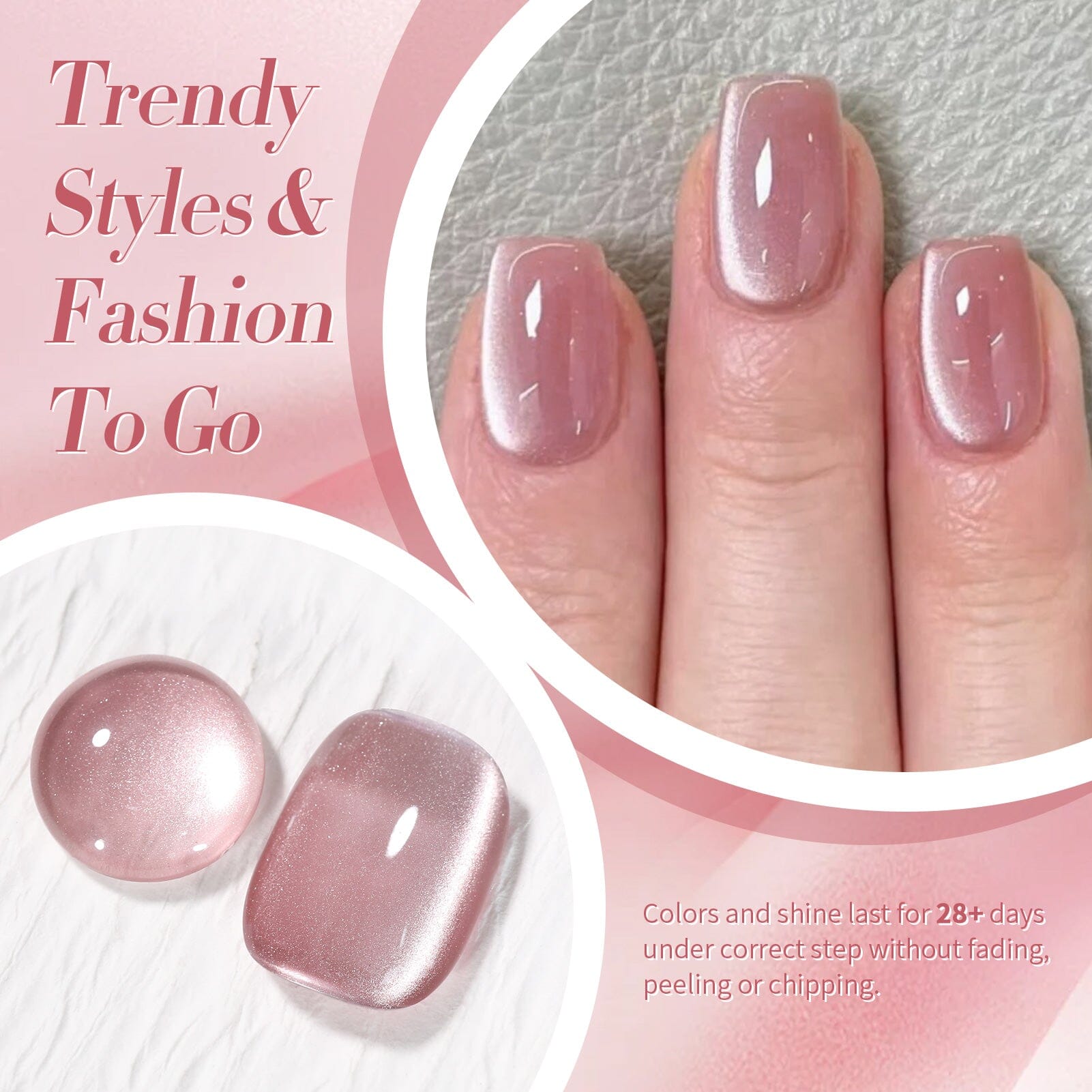 Moonlight Cat Magnetic Gel Polish Dried-rose 15ml Gel Nail Polish BORN PRETTY 