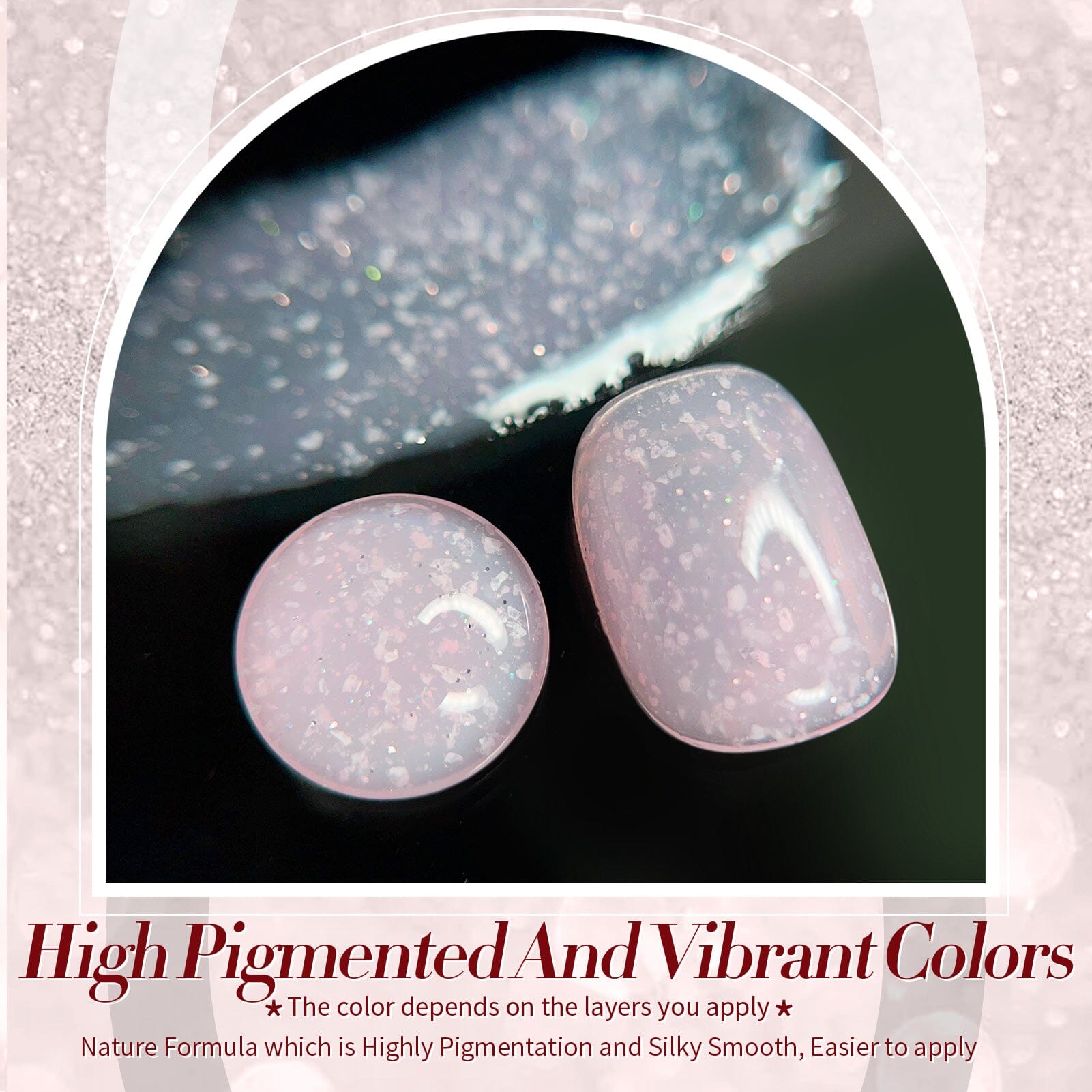 Pink Snow Glitter Jelly Gel Polish 15ml Gel Nail Polish BORN PRETTY 