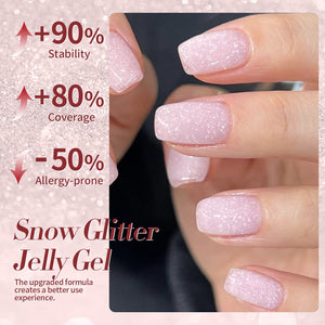 Pink Snow Glitter Jelly Gel Polish 15ml Gel Nail Polish BORN PRETTY 