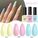 3pcs 7ml Color Gel Polish Set Gel Nail Polish LILYCUTE 01 