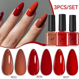 3pcs 7ml Color Gel Polish Set Gel Nail Polish LILYCUTE 10 