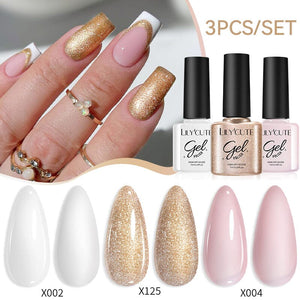 3pcs 7ml Color Gel Polish Set Gel Nail Polish LILYCUTE 02 