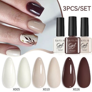 3pcs 7ml Color Gel Polish Set Gel Nail Polish LILYCUTE 26 