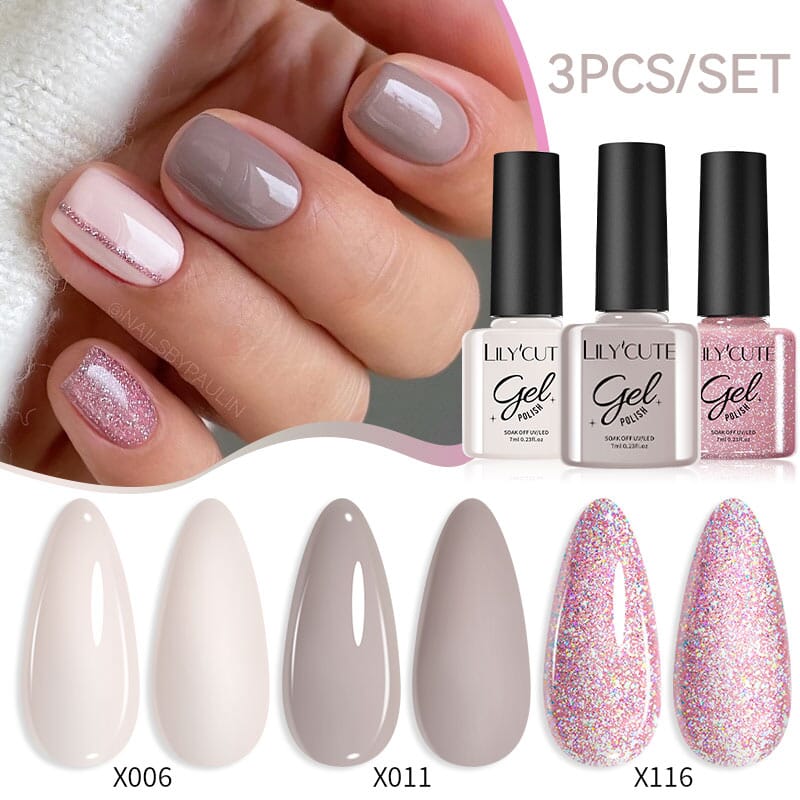 3pcs 7ml Color Gel Polish Set Gel Nail Polish LILYCUTE 32 