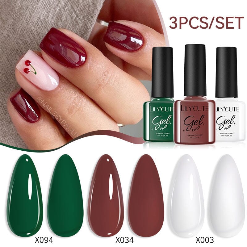 3pcs 7ml Color Gel Polish Set Gel Nail Polish LILYCUTE 35 