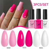 3pcs 7ml Color Gel Polish Set Gel Nail Polish LILYCUTE 04 