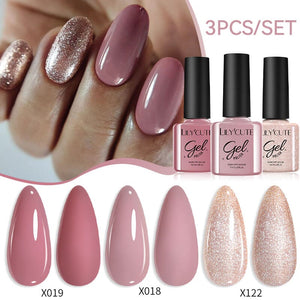 3pcs 7ml Color Gel Polish Set Gel Nail Polish LILYCUTE 05 