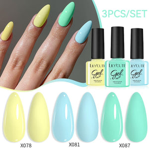3pcs 7ml Color Gel Polish Set Gel Nail Polish LILYCUTE 07 