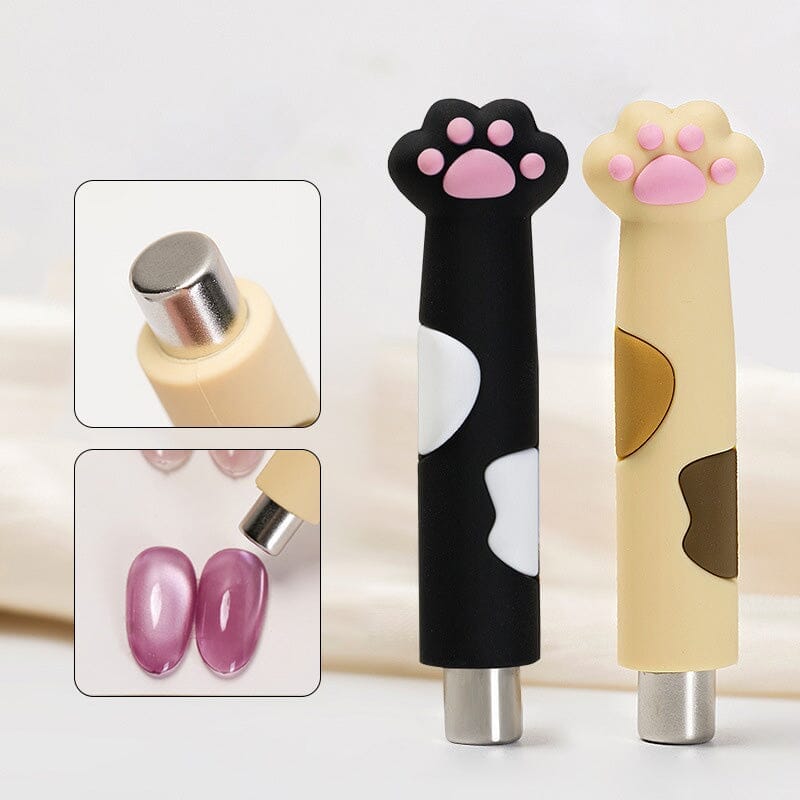 Cylindrical Magnetic Stick Cute Cat Paw Handle Black Tools & Accessories No Brand 