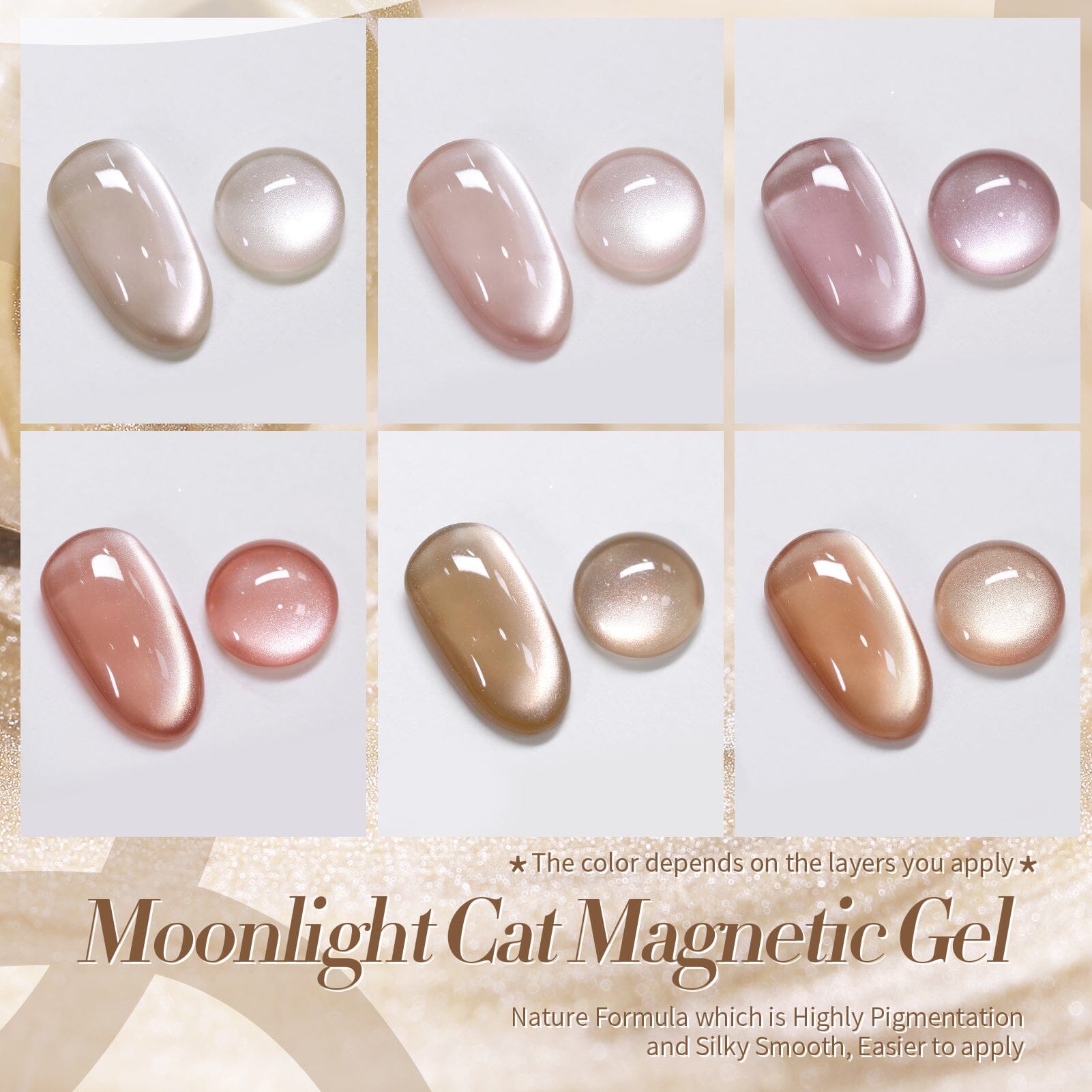 6 Colors Moonlight Cat Magnetic Gel Polish Set 7ml Gel Nail Polish BORN PRETTY 