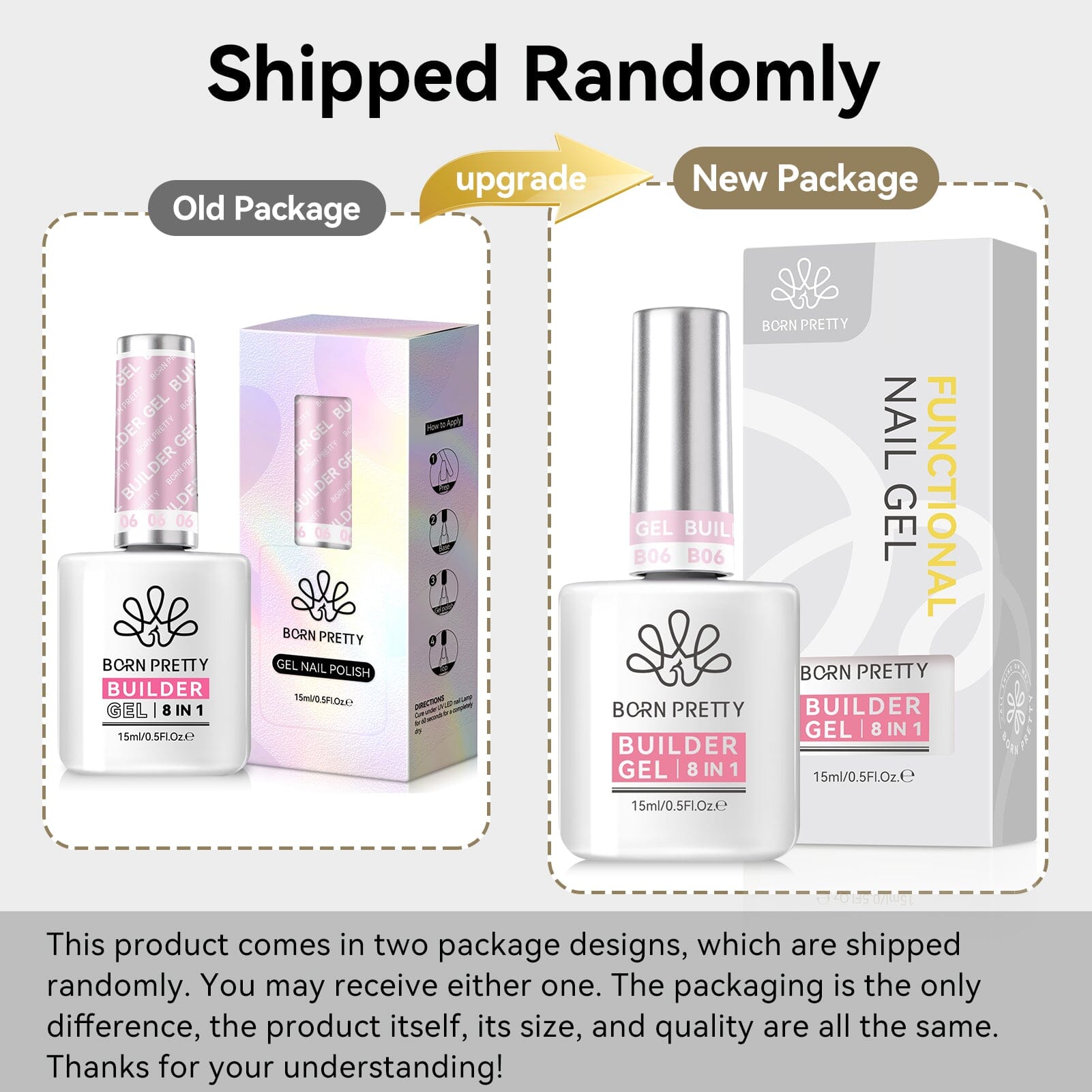 8 in 1 Builder Gel BG06 15ml Gel Nail Polish BORN PRETTY 