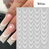 3D Gradient French Line Nail Stickers Nail Sticker No Brand White 