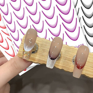 3D Gradient French Line Nail Stickers Nail Sticker No Brand 