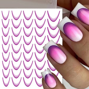 3D Gradient French Line Nail Stickers Nail Sticker No Brand 