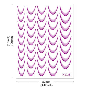 3D Gradient French Line Nail Stickers Nail Sticker No Brand 