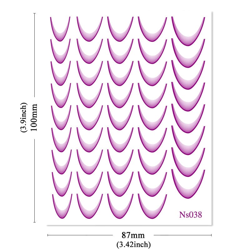 3D Gradient French Line Nail Stickers Nail Sticker No Brand 