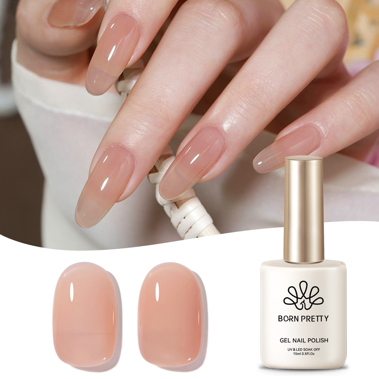 [$0.1 Flash Sale] Milky Jelly Gel Polish #18 Blush Pink 15ml Gel Nail Polish BORN PRETTY 