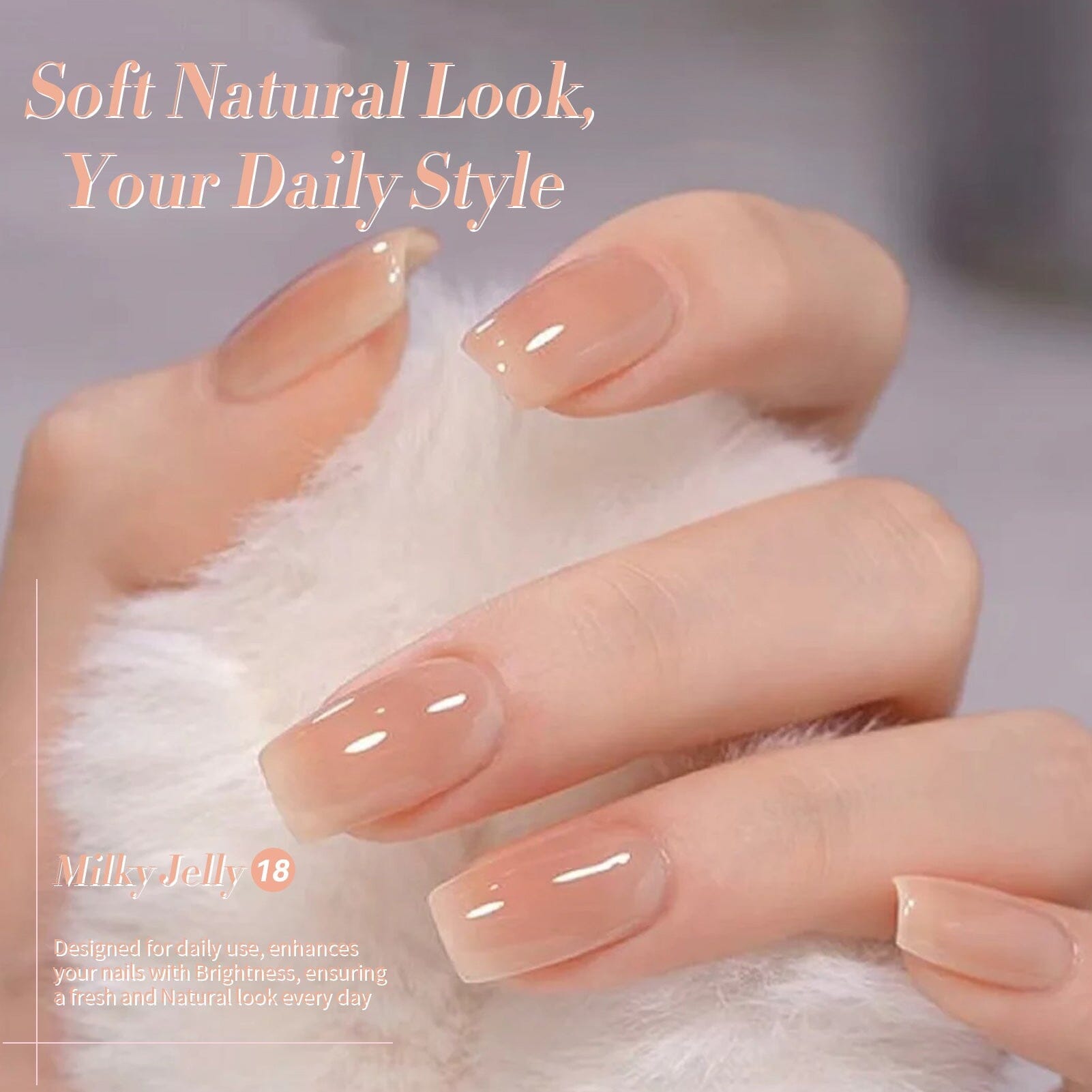 [$0.1 Flash Sale] Milky Jelly Gel Polish #18 Blush Pink 15ml Gel Nail Polish BORN PRETTY 