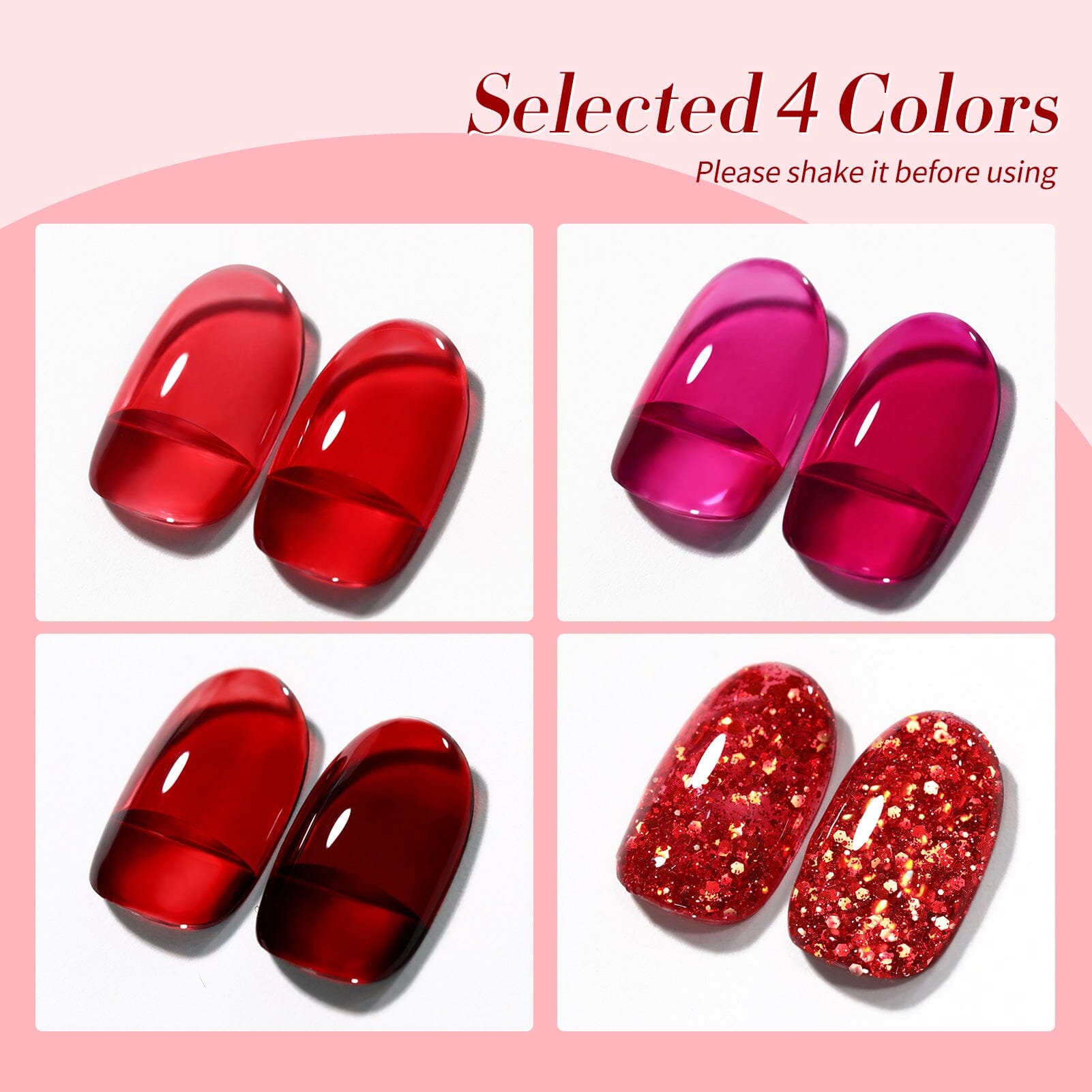4 Colors Ruby Rose Jelly Gel Polish Set 7ml Gel Nail Polish BORN PRETTY 