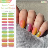 20 Tips Semi-Cured Gel Nail Strips N061-N078 Nail Sticker Harunouta N078 