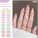 20 Tips Semi-Cured Gel Nail Strips N061-N078 Nail Sticker Harunouta N067 