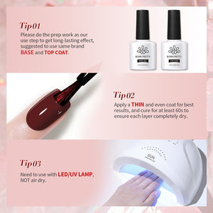 6 Colors Berry Wine Series Gel Polish Set 7ml Gel Nail Polish BORN PRETTY 