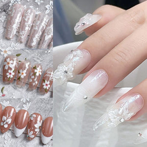 Multicolor Flowers Embossed 3D Nail Stickers MO368 Nail Sticker No Brand 