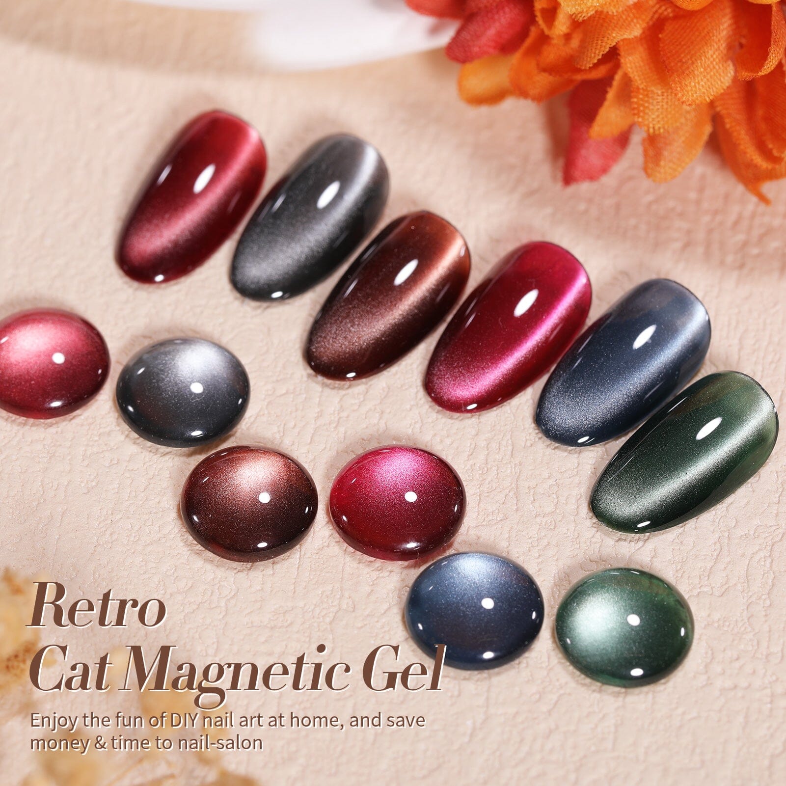 6 Colors Retro Cat Magnetic Gel The Dark Romance 7ml Gel Nail Polish BORN PRETTY 