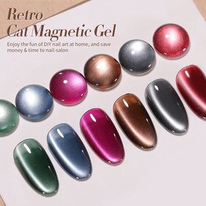 6 Colors Retro Cat Magnetic Gel The Dark Romance 7ml Gel Nail Polish BORN PRETTY 