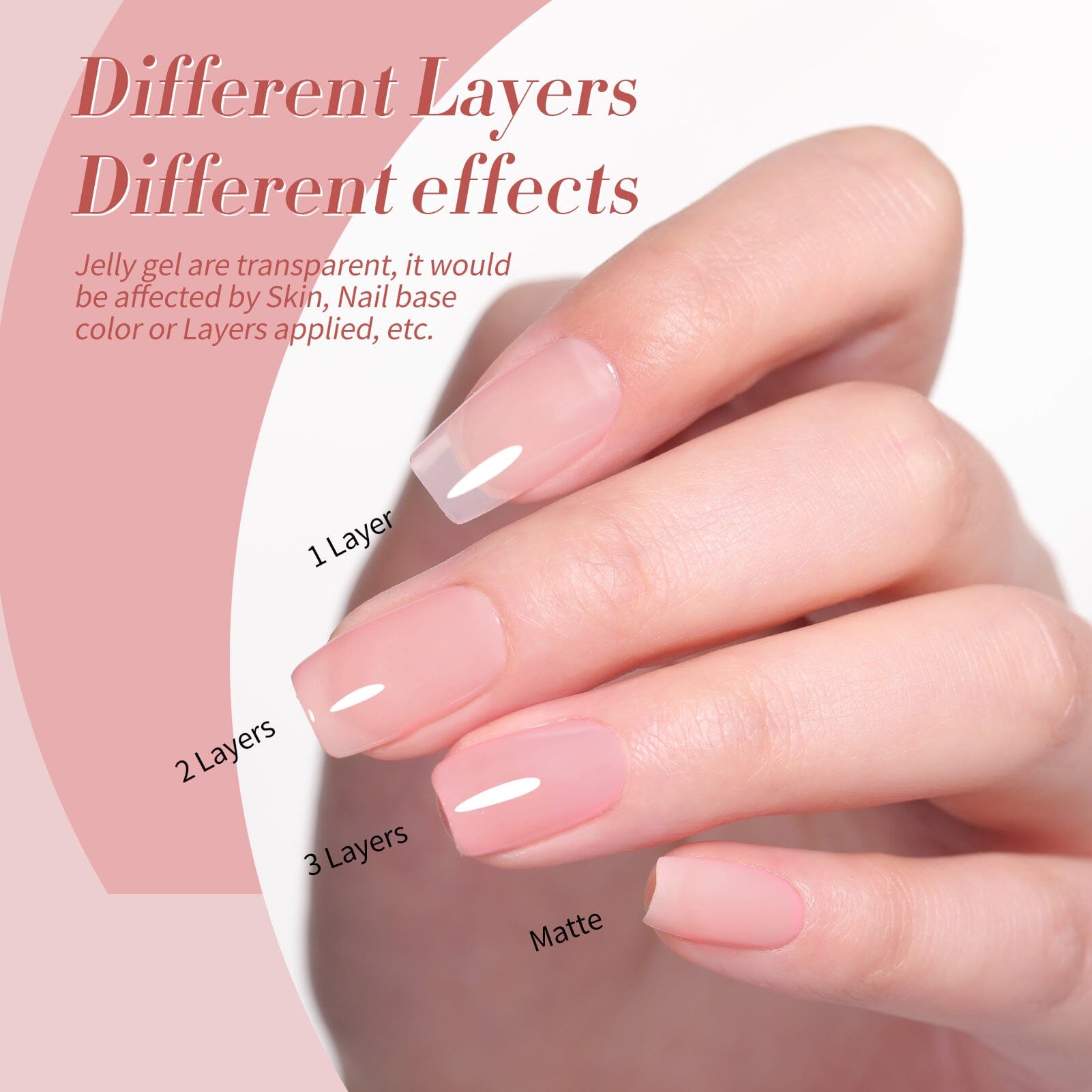 6 Colors Jelly Gel Polish Set Pink Veil 7ml Gel Nail Polish BORN PRETTY 