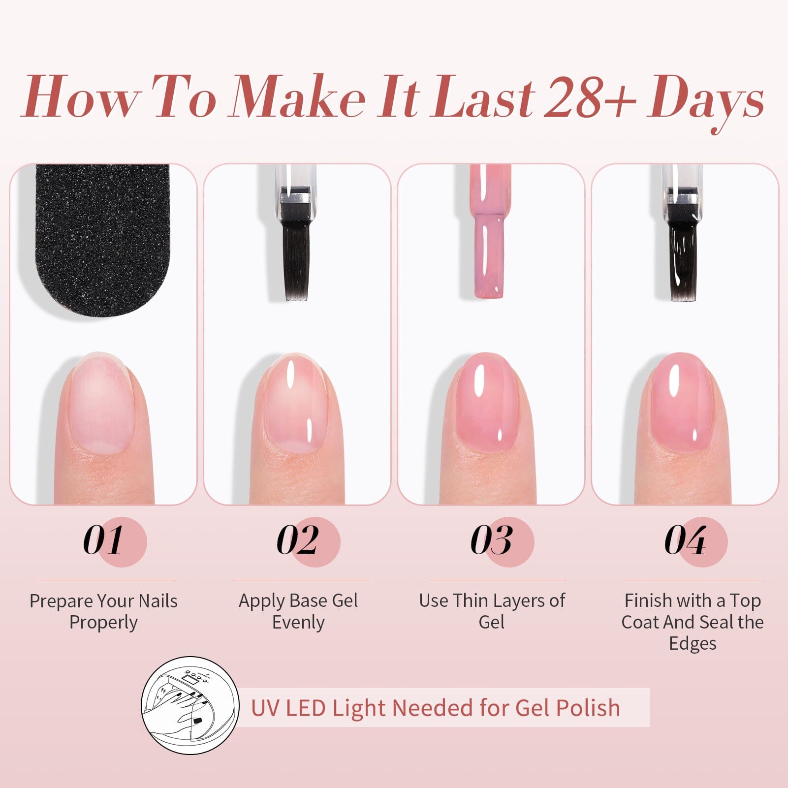 6 Colors Jelly Gel Polish Set Pink Veil 7ml Gel Nail Polish BORN PRETTY 