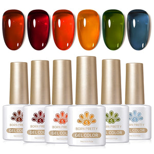 6 Colors Amber Glow Jelly Gel Polish Set 7ml Gel Nail Polish BORN PRETTY 