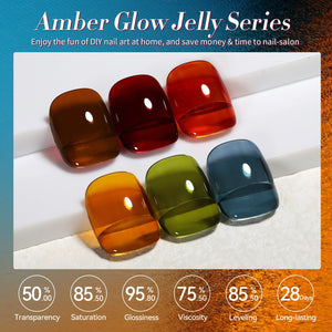 6 Colors Amber Glow Jelly Gel Polish Set 7ml Gel Nail Polish BORN PRETTY 