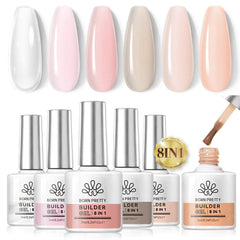 6 Colors 8 in 1 Builder Gel Polish Set 7ml Gel Nail Polish BORN PRETTY 