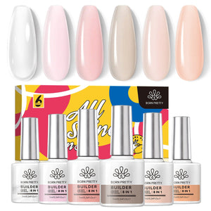 6 Colors 8 in 1 Builder Gel Polish Set 7ml Gel Nail Polish BORN PRETTY 