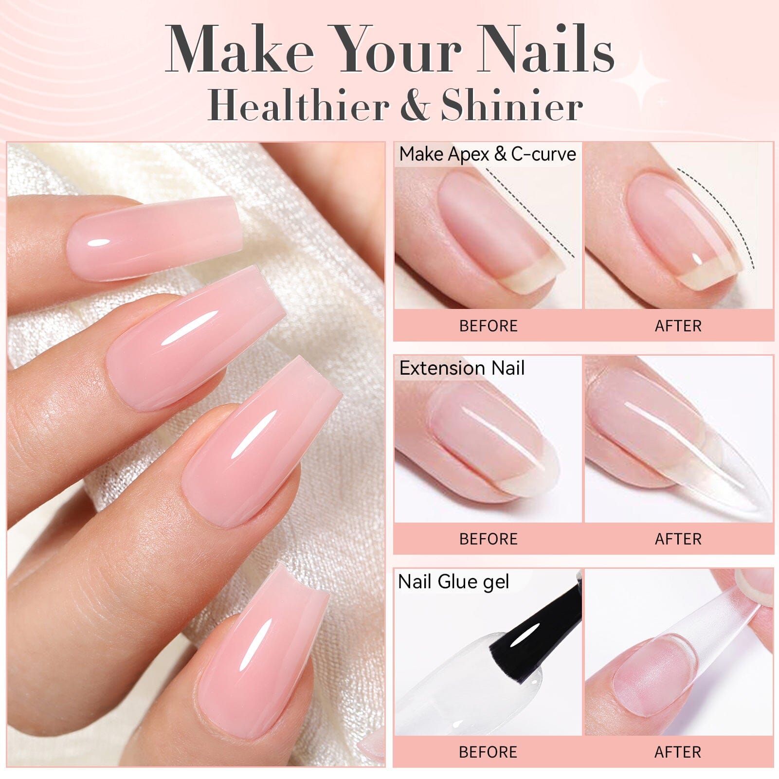6 Colors 8 in 1 Builder Gel Polish Set 7ml Gel Nail Polish BORN PRETTY 