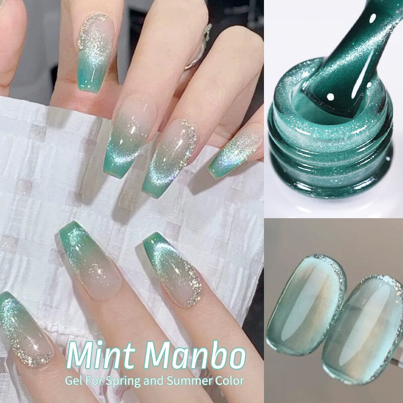 Mint Manbo Sea Blue Cat Magnetic Gel Gel Nail Polish BORN PRETTY 