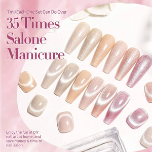 [US ONLY] 6 Colors Jelly Pink Snowlight Magnetic Gel Polish Set Kits & Bundles BORN PRETTY 