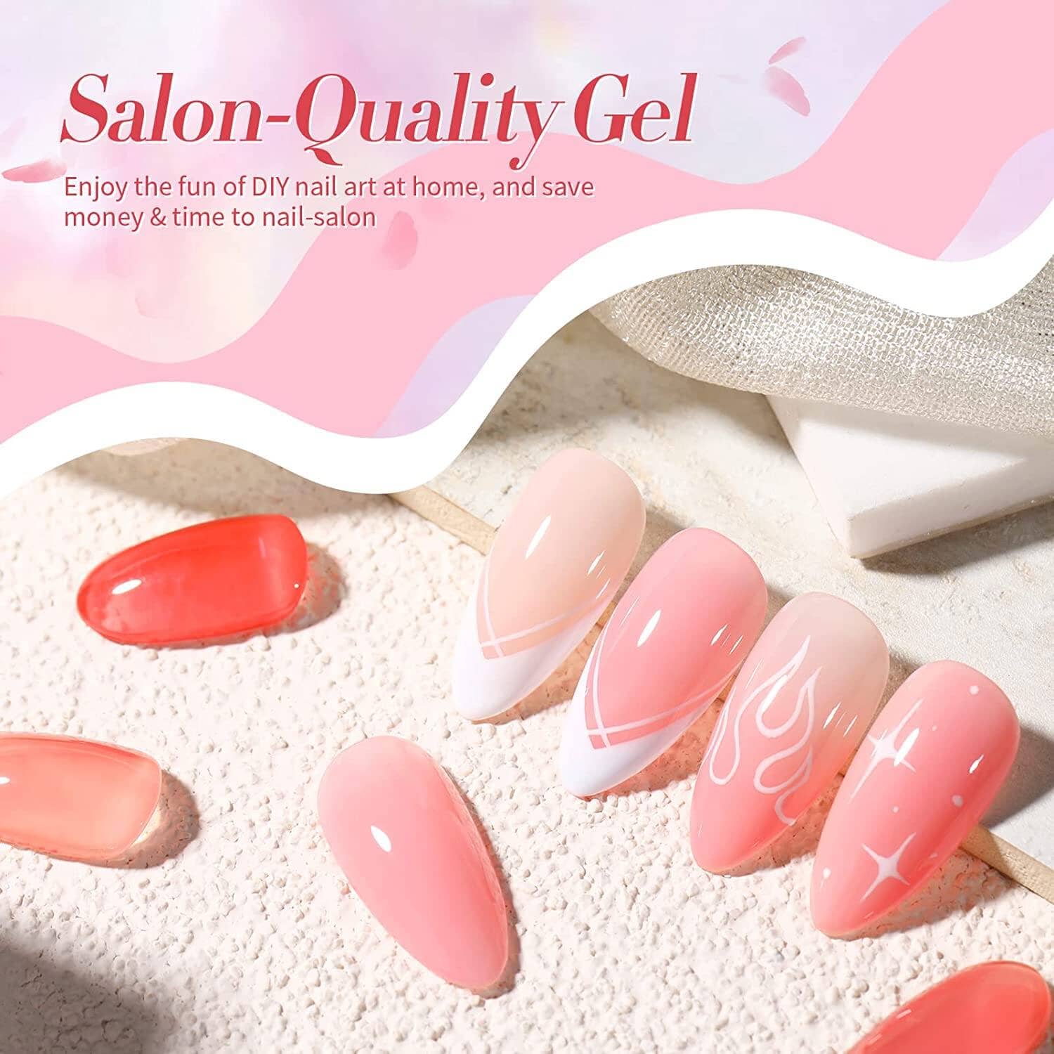6 Colors Jelly Rose Series Gel Polish Set 7ml Gel Nail Polish BORN PRETTY 