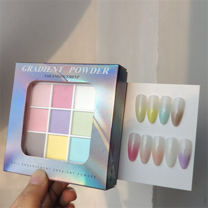 9 Grids Solid Ombre Nail Powder Nail Powder No Brand 