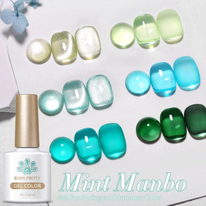 6 Colors Mint Manbo Gel Polish Set 01 10ml Gel Nail Polish BORN PRETTY 
