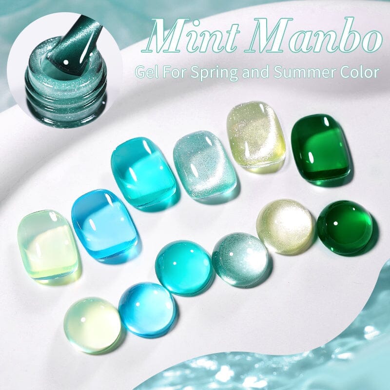 6 Colors Mint Manbo Gel Polish Set 01 10ml Gel Nail Polish BORN PRETTY 