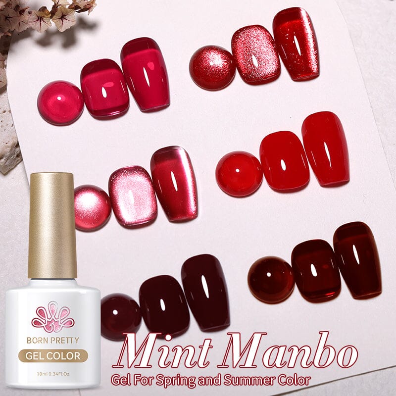 6 Colors Red Gel Polish Set 02 10ml Gel Nail Polish BORN PRETTY 